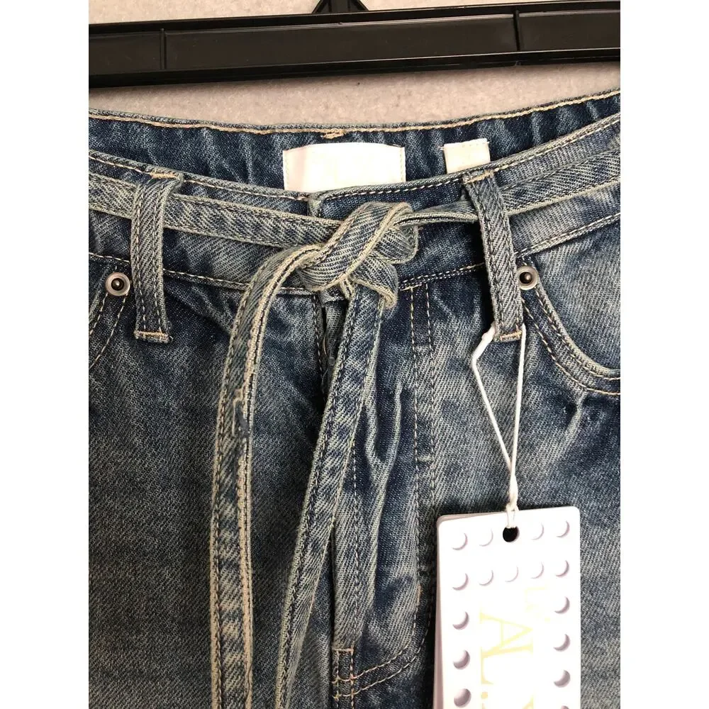 Le' AL.X Denim Mid-Rise Shorts  Distressed Bermuda Women's Size 25 NEW